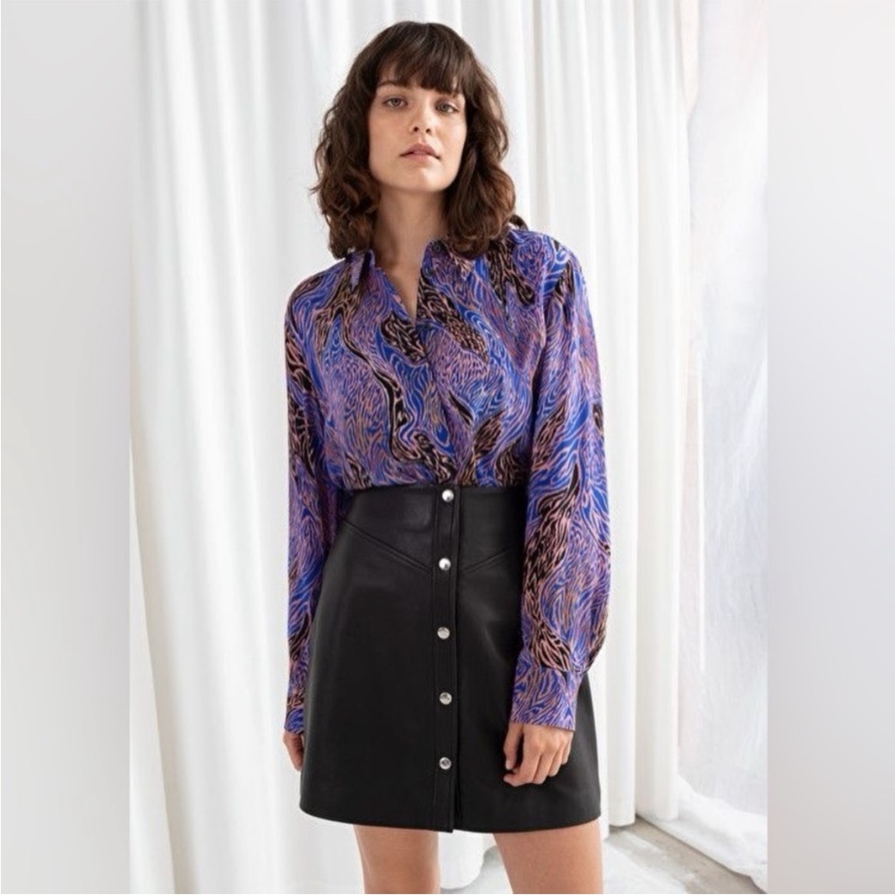 &Other Stories Abstract Zebra Print Shirt